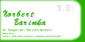 norbert barinka business card